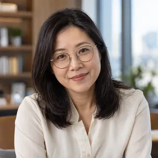 Illustrated portrait of Maya Chen